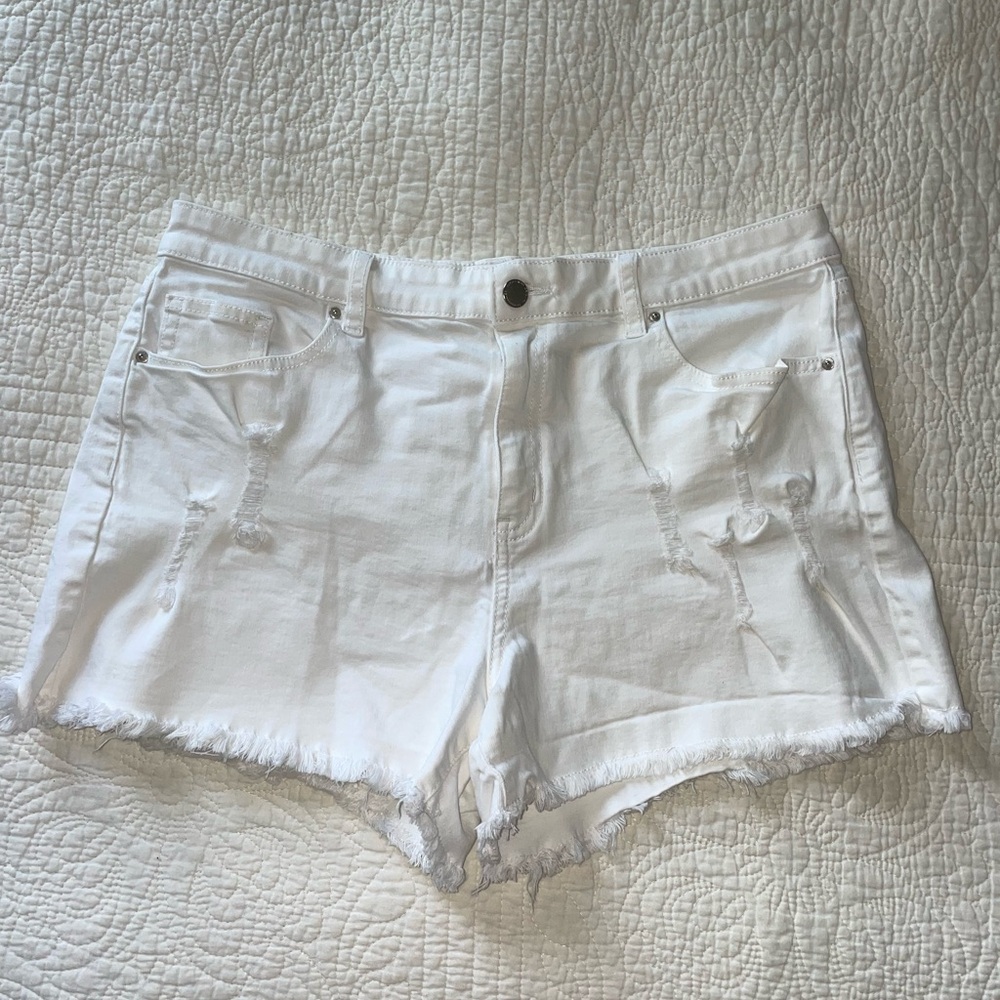 White Denim Shorts